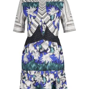 Peter Pilotto bedrucktes Minikleid mit Flöte in mehrfarbiger Seide