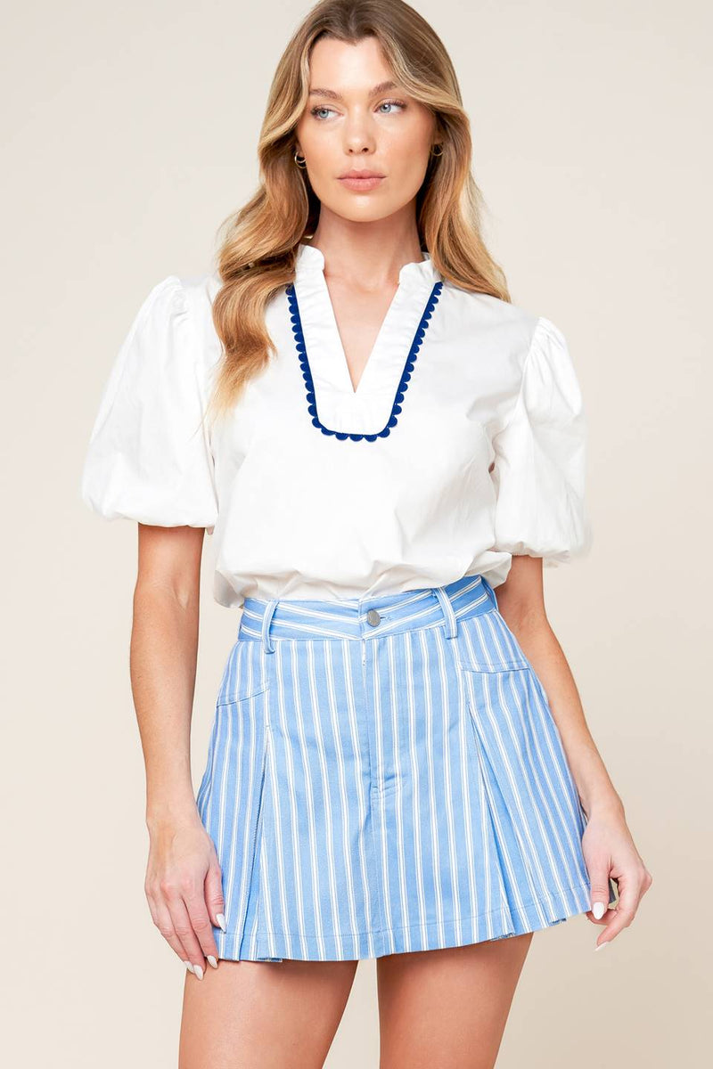 VALERIA PULVER Blau gewebt SKORT
