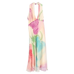 Diane von Furstenberg Halter bedrucktes knielanges Kleid aus mehrfarbiger Seide 7748685529148