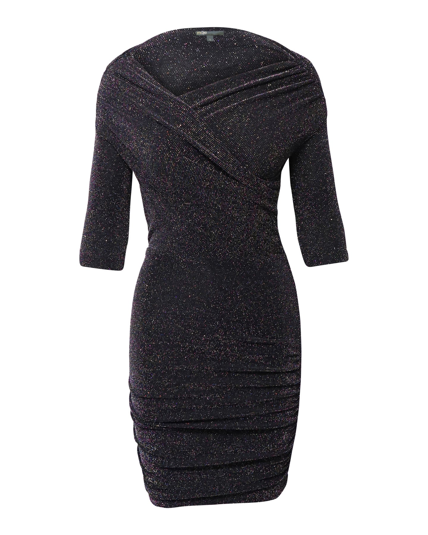 Maje Riola Stretch Bodycon Minikleid aus schwarzem Polyamid