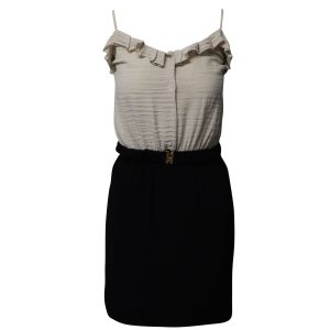 Sandro 2-Piece Style Kleid in beige und schwarz Viskose