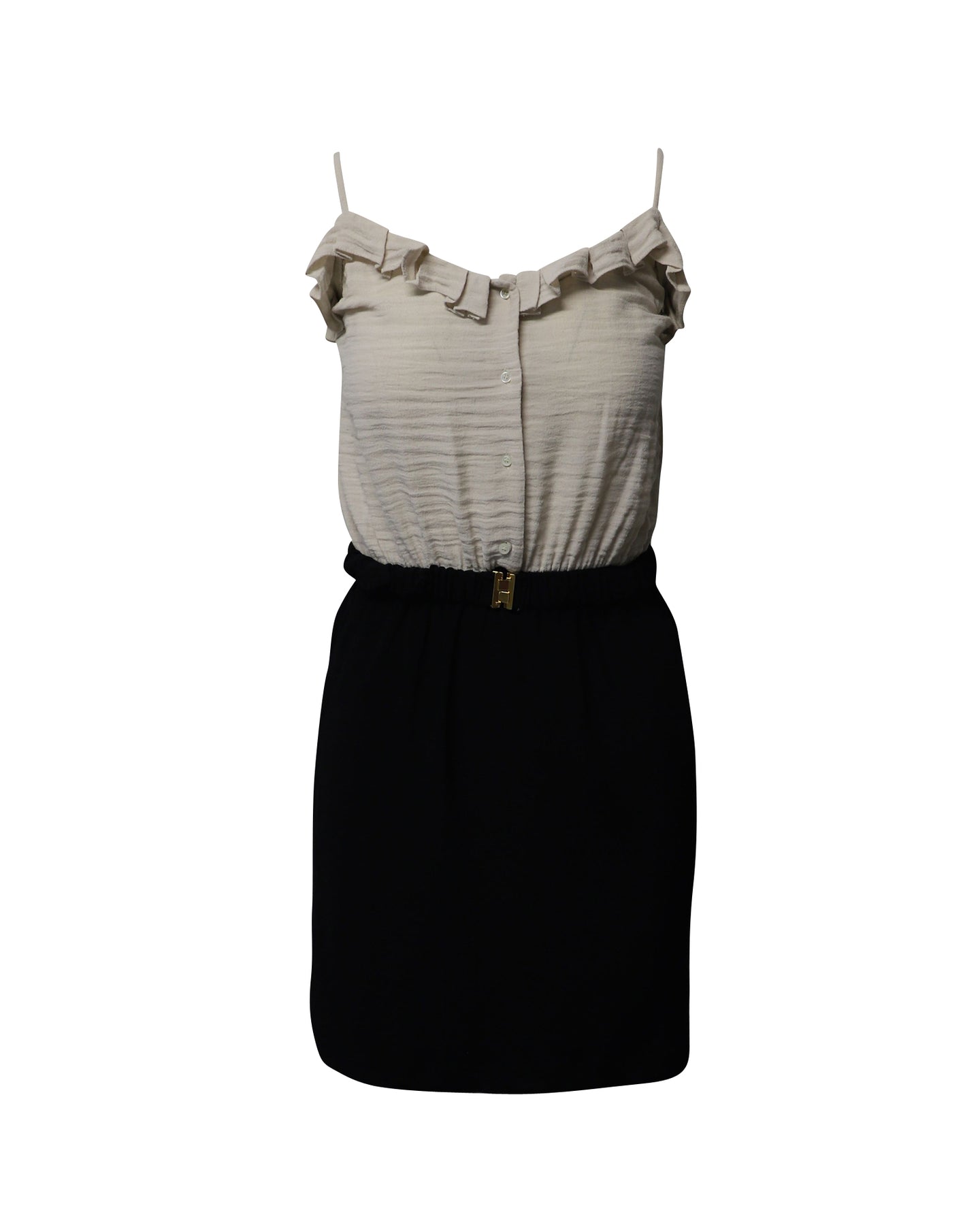 Sandro Kleid im 2-teiligen Stil in Beige und schwarzer Viskose