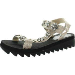 Verzierte gewebte Plattform Sandalen