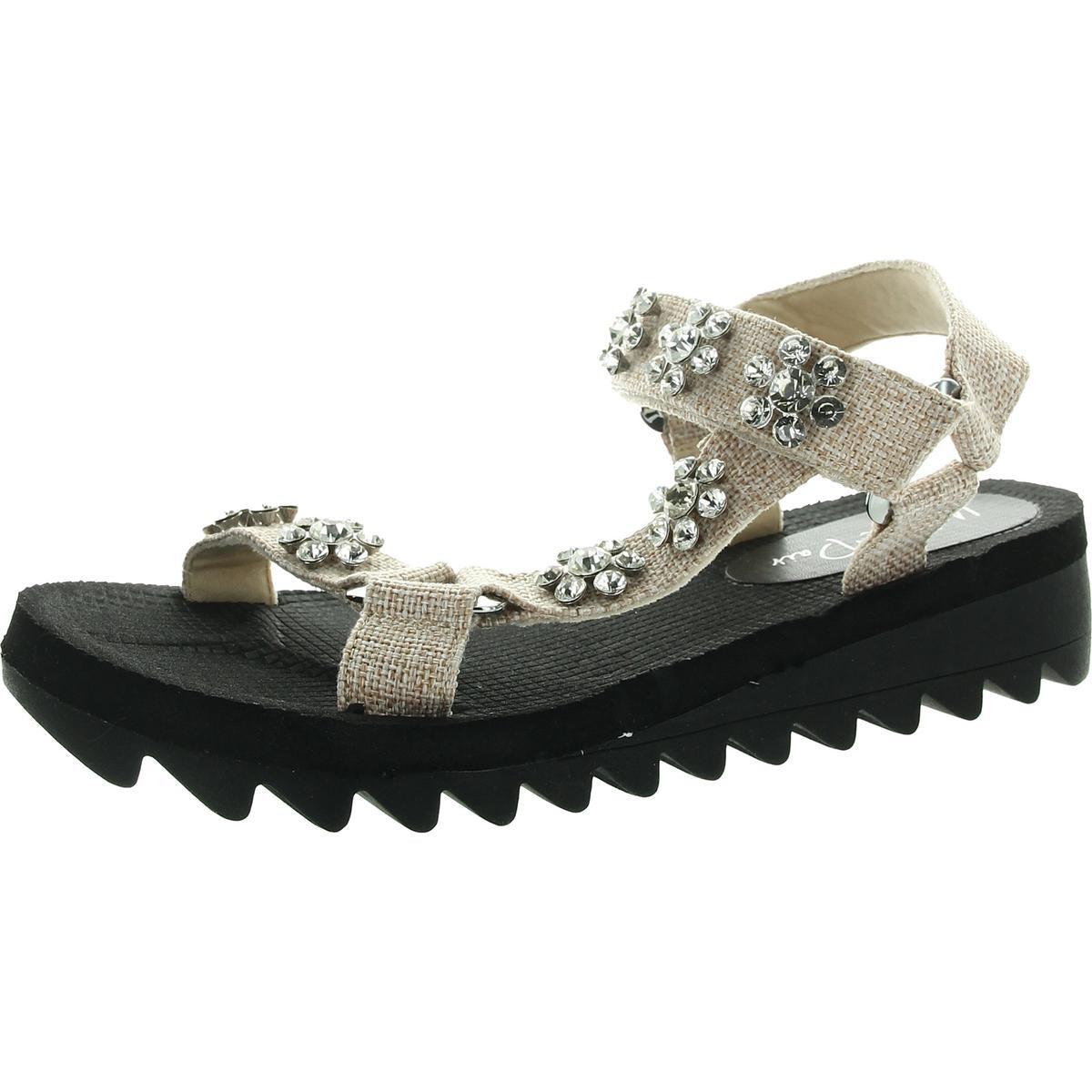 Verzierte gewebte Plattform Sandalen