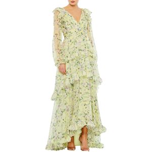 Chiffon Blumendruck Maxikleid