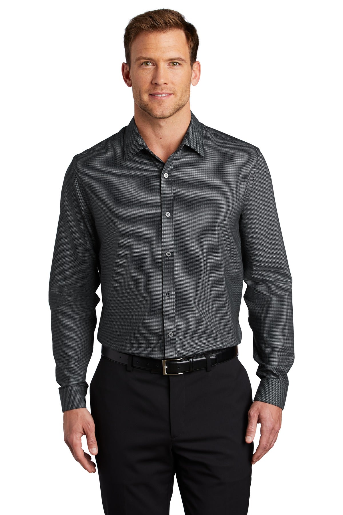Port Authority Herren Pincheck Easy Care Shirt W645