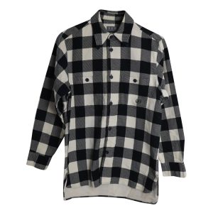 Gianfranco Ferre Gingham Button Down in Schwarz-Weiß-Baumwollflanell