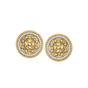 Ross-Simons Diamond Etruscan-Style Circle Ohrringe in 18kt Gold über Sterling