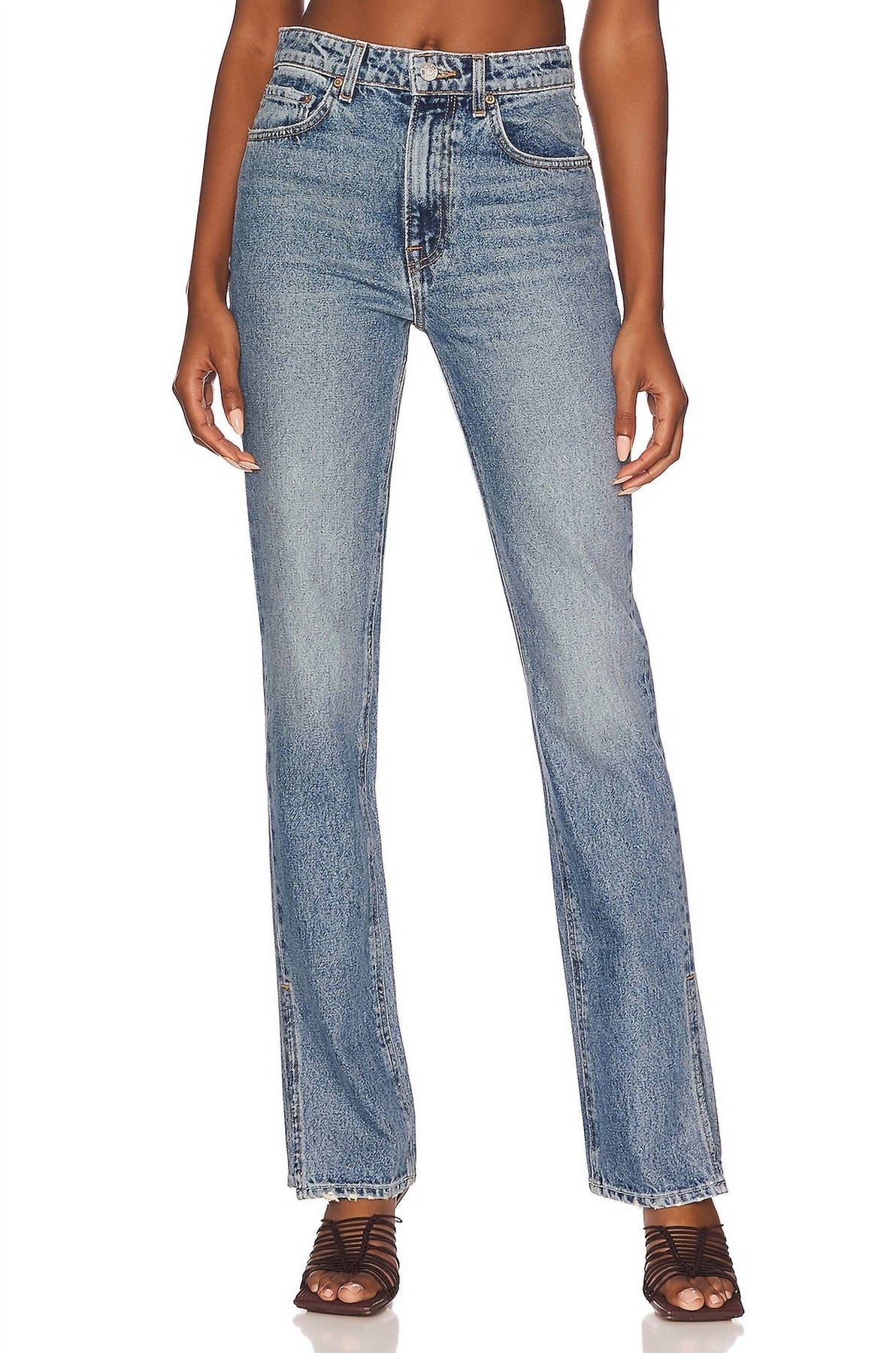 Harlow hoher Bund Slim Stiefel Jean mit Schlitz in Divisadero