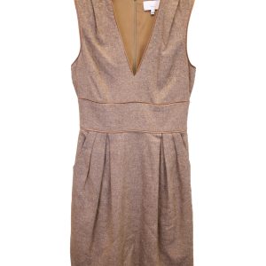 Adam Lippies – Ärmelloses Kleid mit V-Ausschnitt in Beige