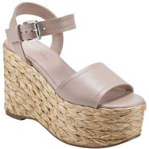 Burian Kunstleder-Plateau-Keilsandalen