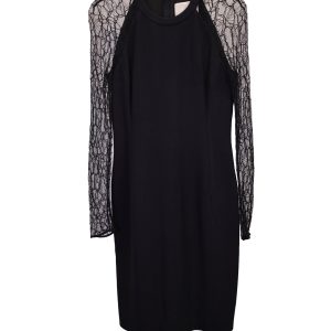 Jason Wu Lace Pattern Knee-Length Kleid in schwarzer Viskose 7748686053436