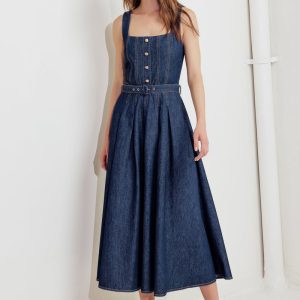 MOONLIGHT SERENADE Denim Midikleid