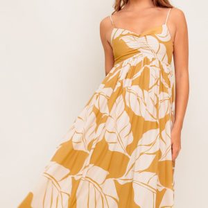 HEART OF HYDRANGEA Kleid aus gewebtem Maxi