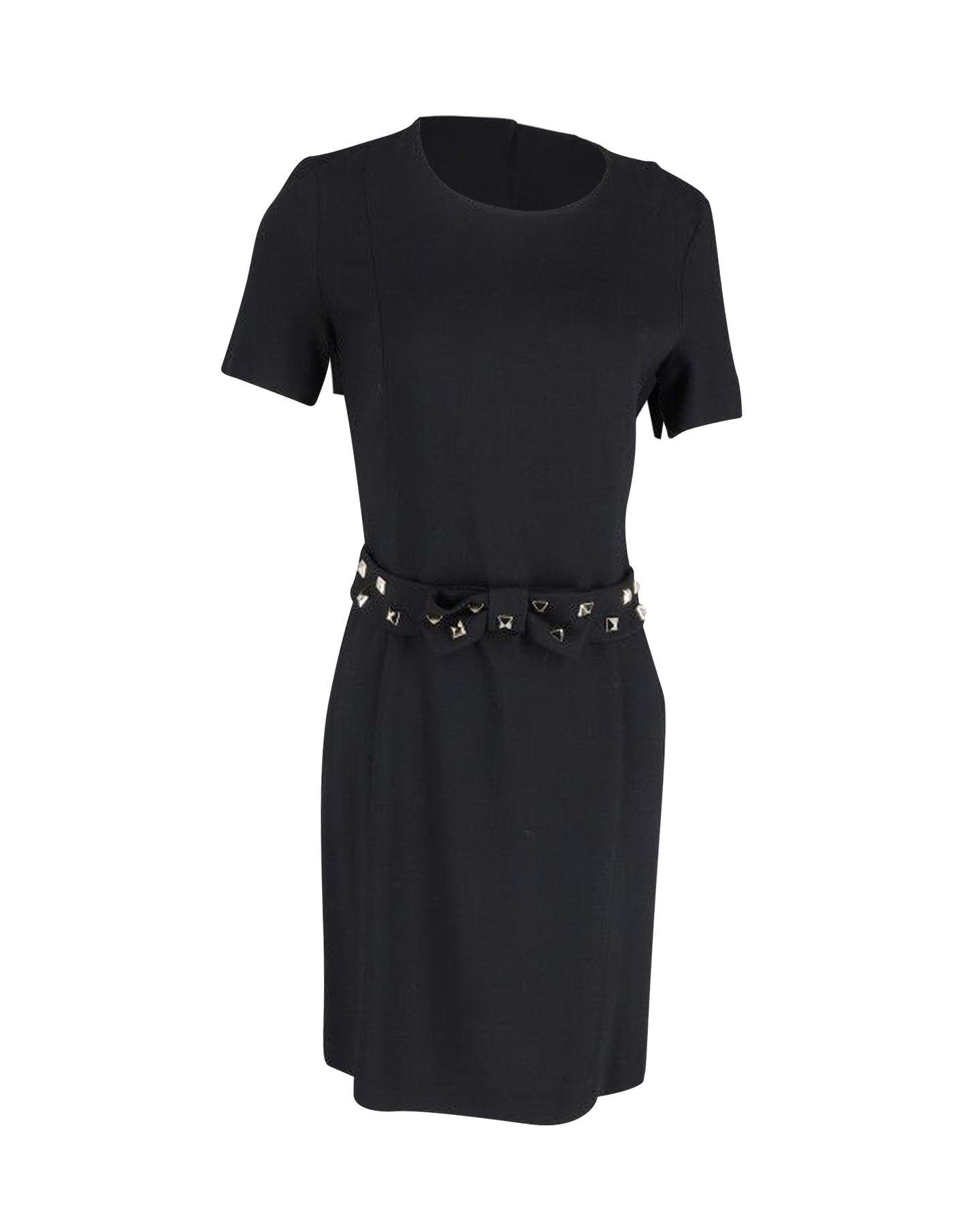Moschino Minikleid aus schwarzem Polyester mit Nieten