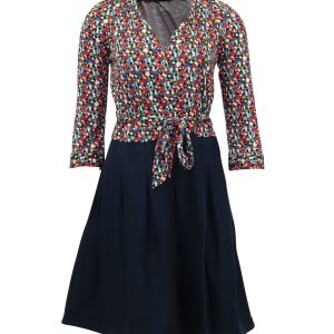 Diane Von Furstenberg Wrap Kleid mit Jeansrock in mehrfarbiger Viskose 7748689526844