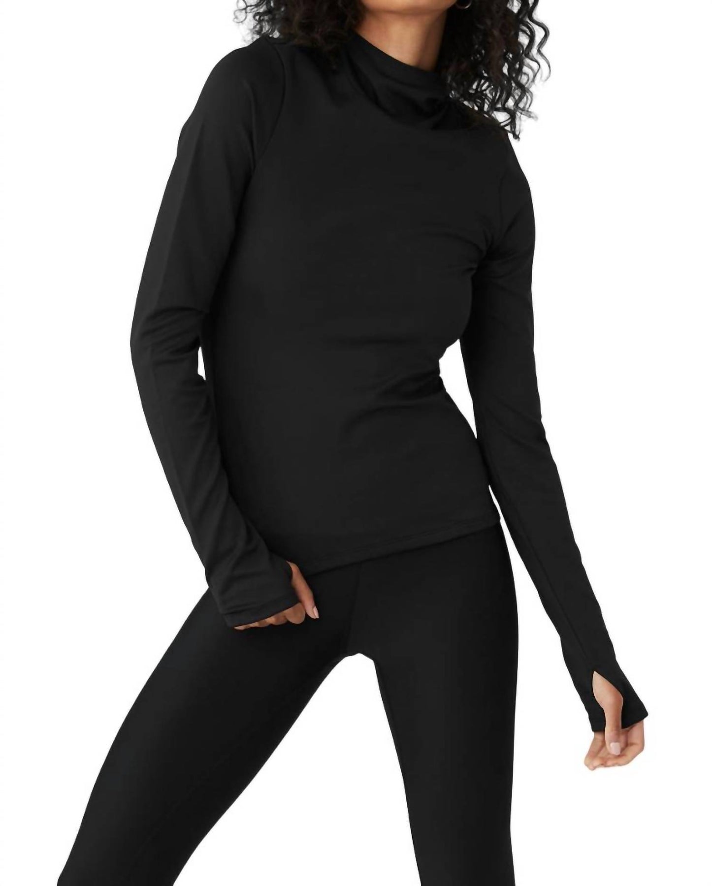 Airlift Winter Warm mit Kapuze Runner Top in schwarz