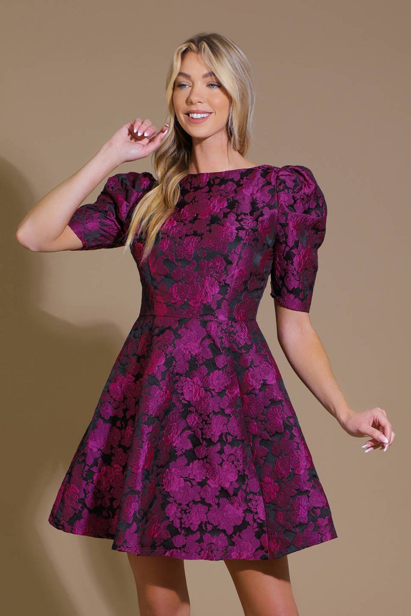 TRUE LOVER gewebt JACQUARD MINI Kleid