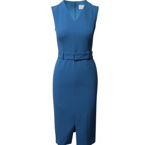 Boss Dadorina Belted Midikleid aus blauem Polyester