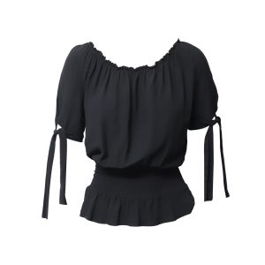 Maje Shirred Top in Schwarze Viskose