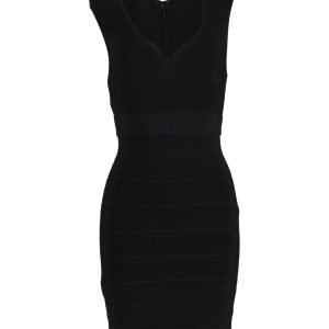 Herve Leger Bandage-Minikleid aus schwarzem Polyester