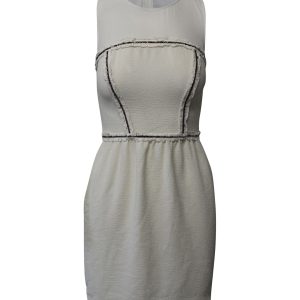 Sandro Paris Mesh Paneled Sheath Kleid aus creme Polyester