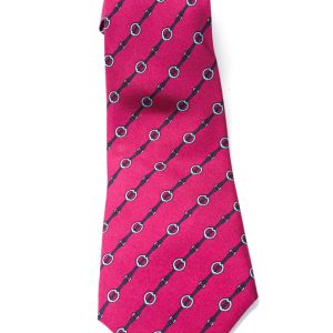 Hermes Herren klassisch Breite Steigbügel gedruckt Seide Krawatte Fuschia Blau