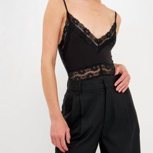 Spaghetti Strap Body in schwarz
