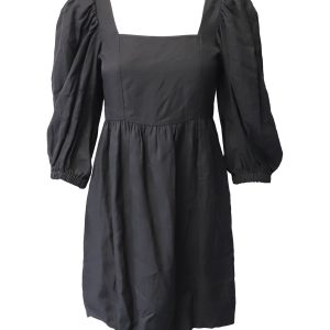 Ba&sh gepufft Sleeve Minikleid in schwarzer Viskose