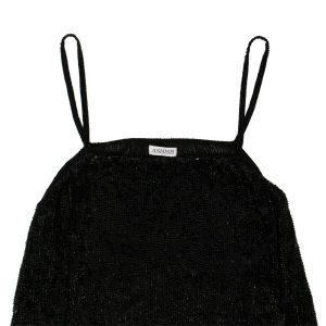 schwarz schiere Pailletten rutschkleid