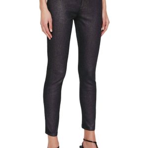 Farrah Coated Skinny Ankle Jean in Luminous grau