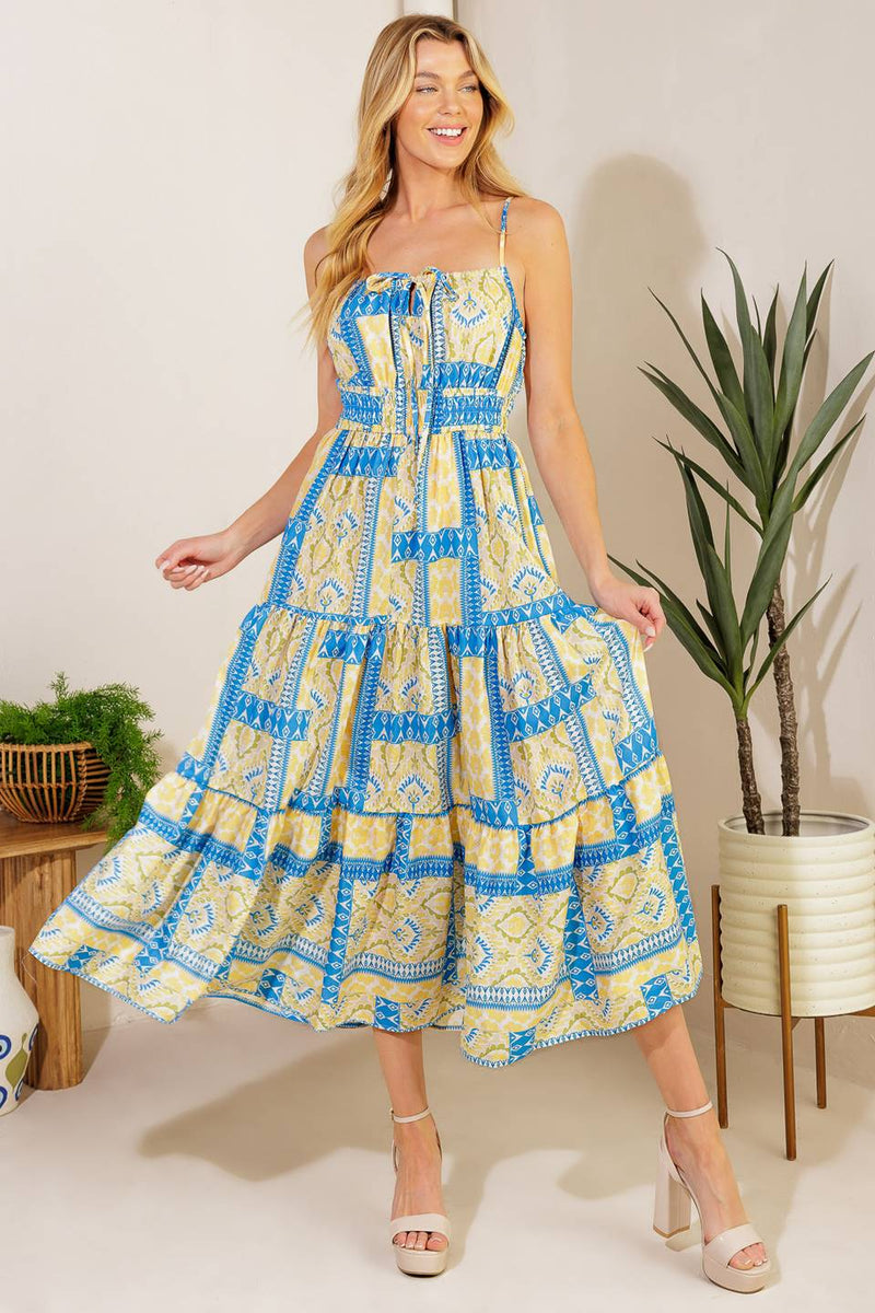 MACHEN EINEN Wish gewebt MIDI Kleid