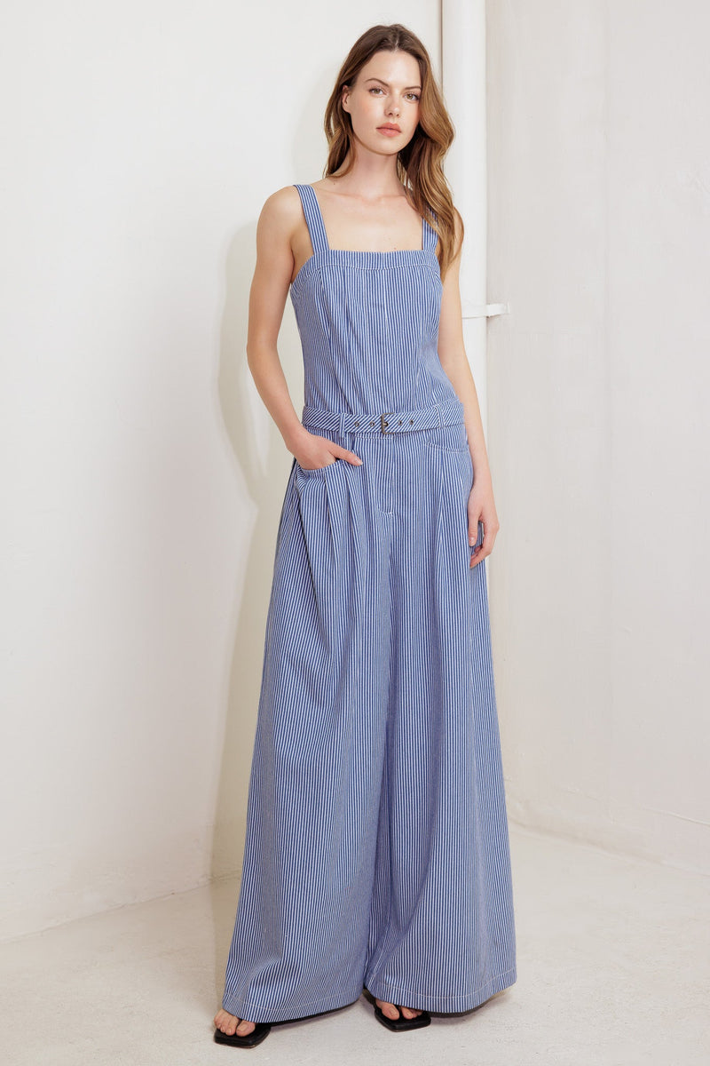 FRESH PETAL Blau gewebt Jumpsuit