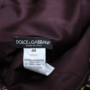 Dolce & Gabbana Key Print Sheath Kleid aus brauner Viskose 7748719312956