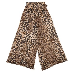 Rodarte Rüschenhose aus Seide mit Leopardenmuster – Braun