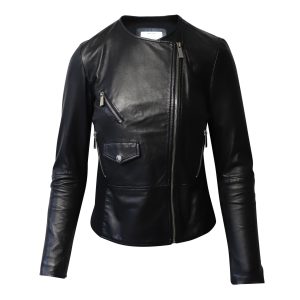 Pinko Biker Jacke aus schwarzem Leder