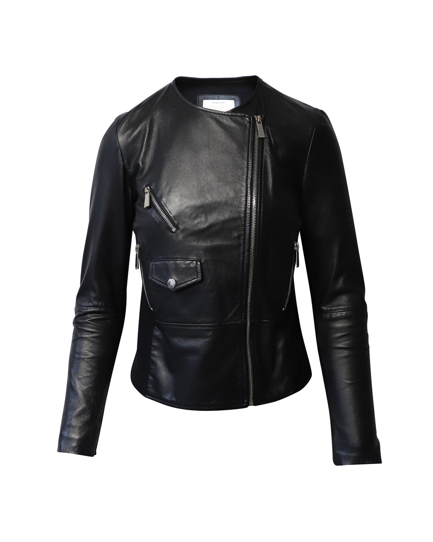 Pinko Biker Jacke aus schwarzem Leder