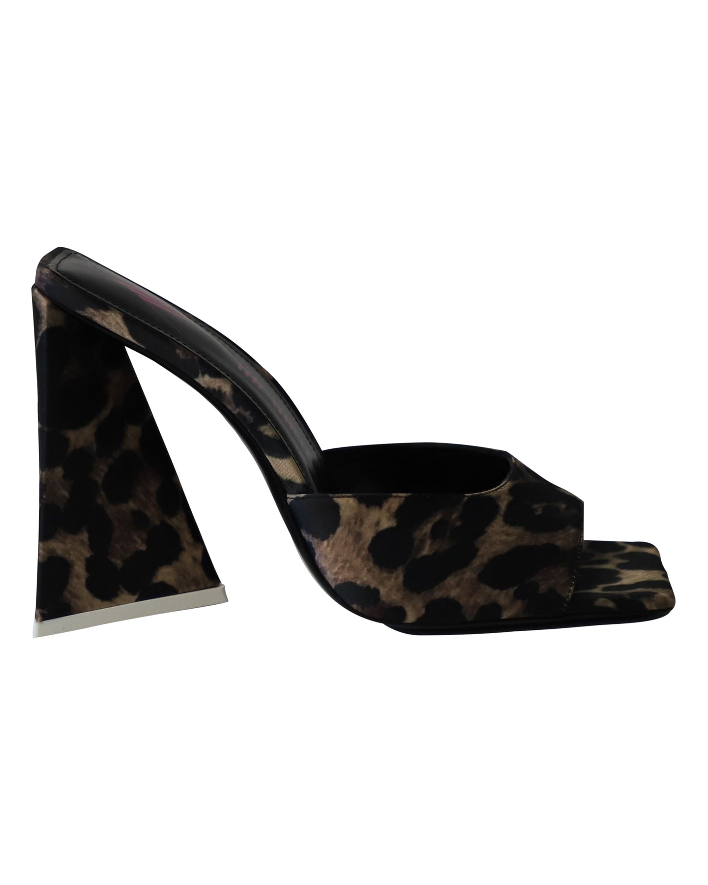 Der Attico Leopardenmuster Devon Mules aus braunem Satin