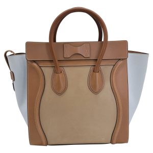 Celine Mini Gepäck Handtasche aus braunem Kalbsleder