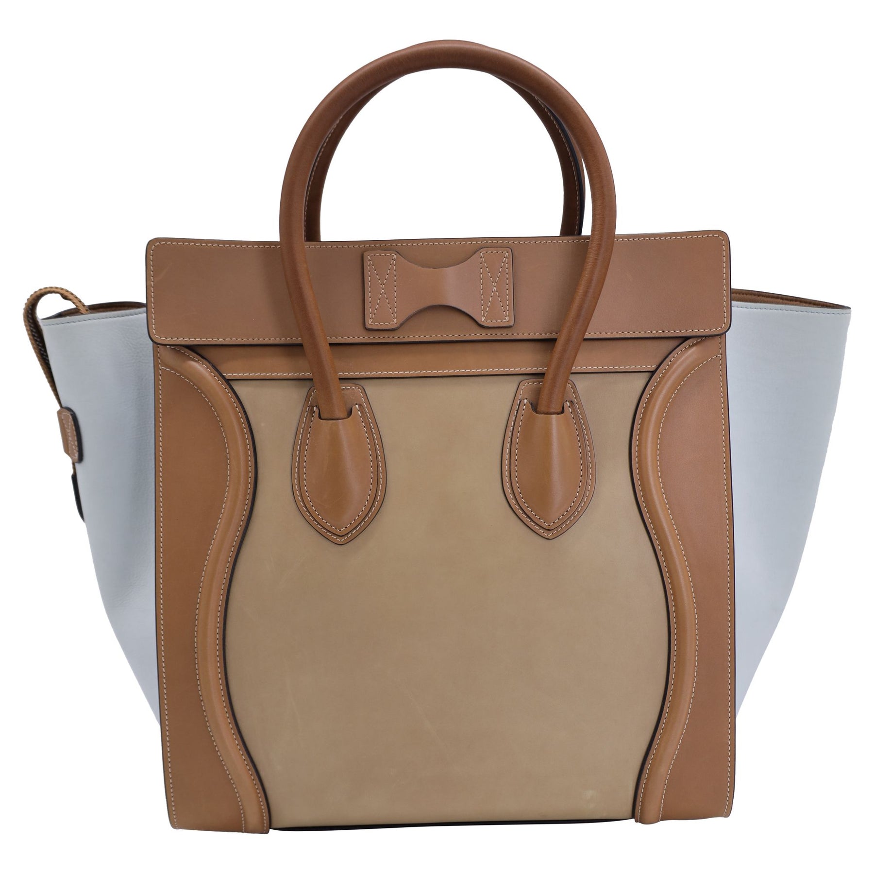 Celine Mini Gepäck Handtasche aus braunem Kalbsleder