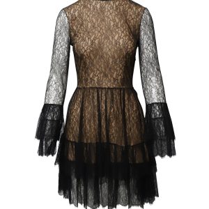 Michael Kors Lace Kleid in schwarzem Rayon