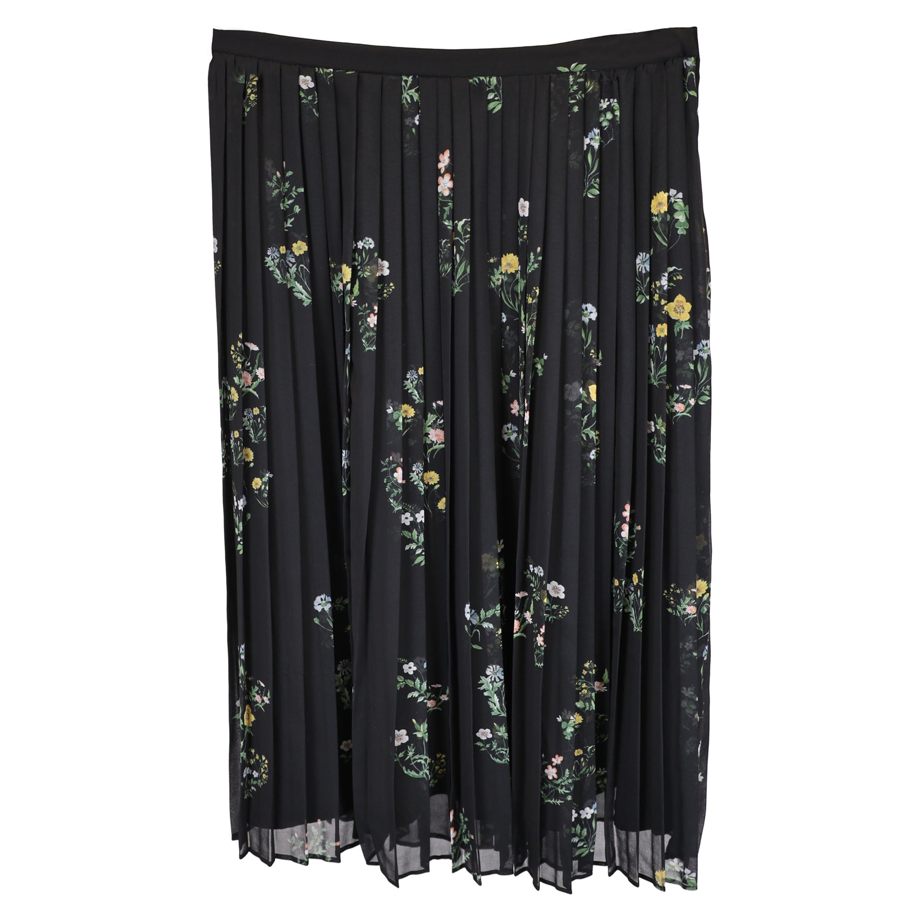 Max Mara Studio Plissee-Rock mit Blumenmuster aus schwarzem Polyester