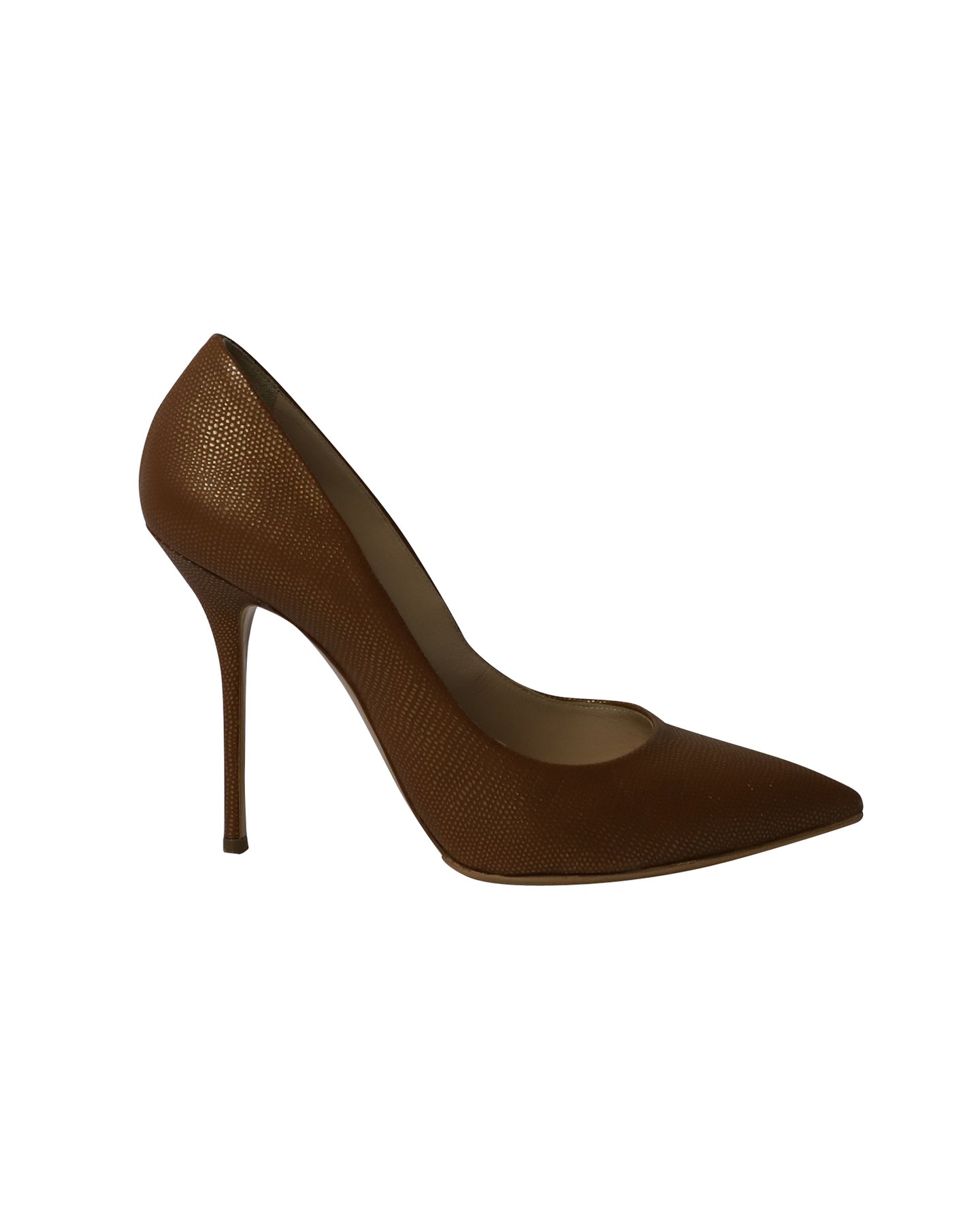 Casadei Zweifarbige Stiletto-Pumps aus Gold und braunem Leder