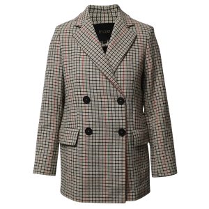 Maje Voldito Double Breasted Blazer aus beige Baumwolle