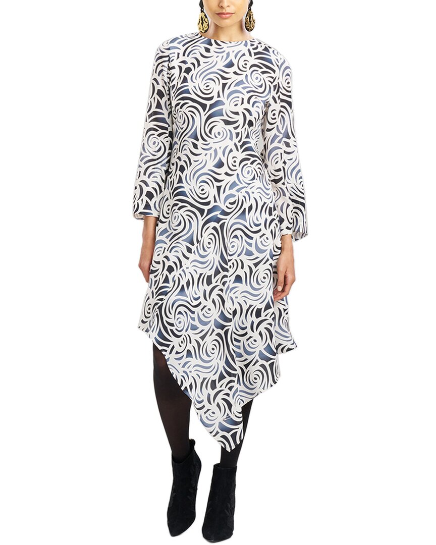 Natori Asymmetrische Drape Vent Ärmel Seide-Blend Kleid