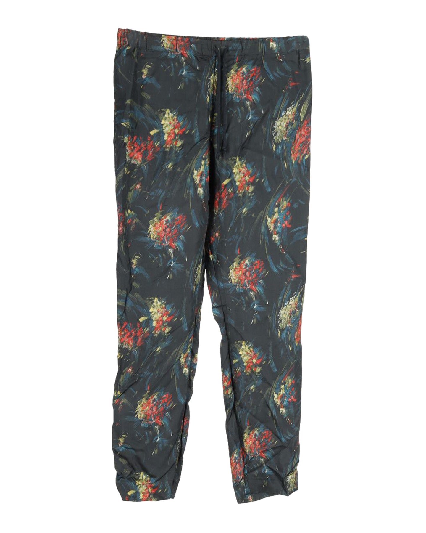 Dries Van Noten Hose mit Blumenmuster in Schwarz