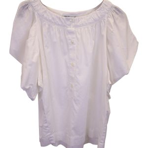 See By Chloe Cut Out Shoulder Top in Weiße Baumwolle 7748707778620