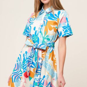 GARDEN SOCIAL gewebtes Minikleid