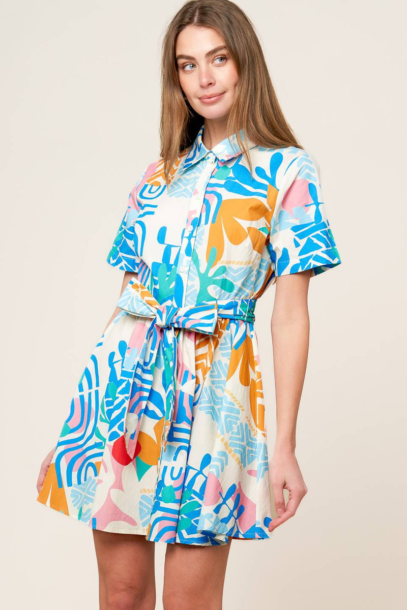 GARTEN SOCIAL gewebt MINI Kleid