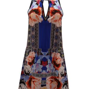 Clover Canyon bedrucktes Schlüssellochkleid aus mehrfarbigem Polyester 7748699652156